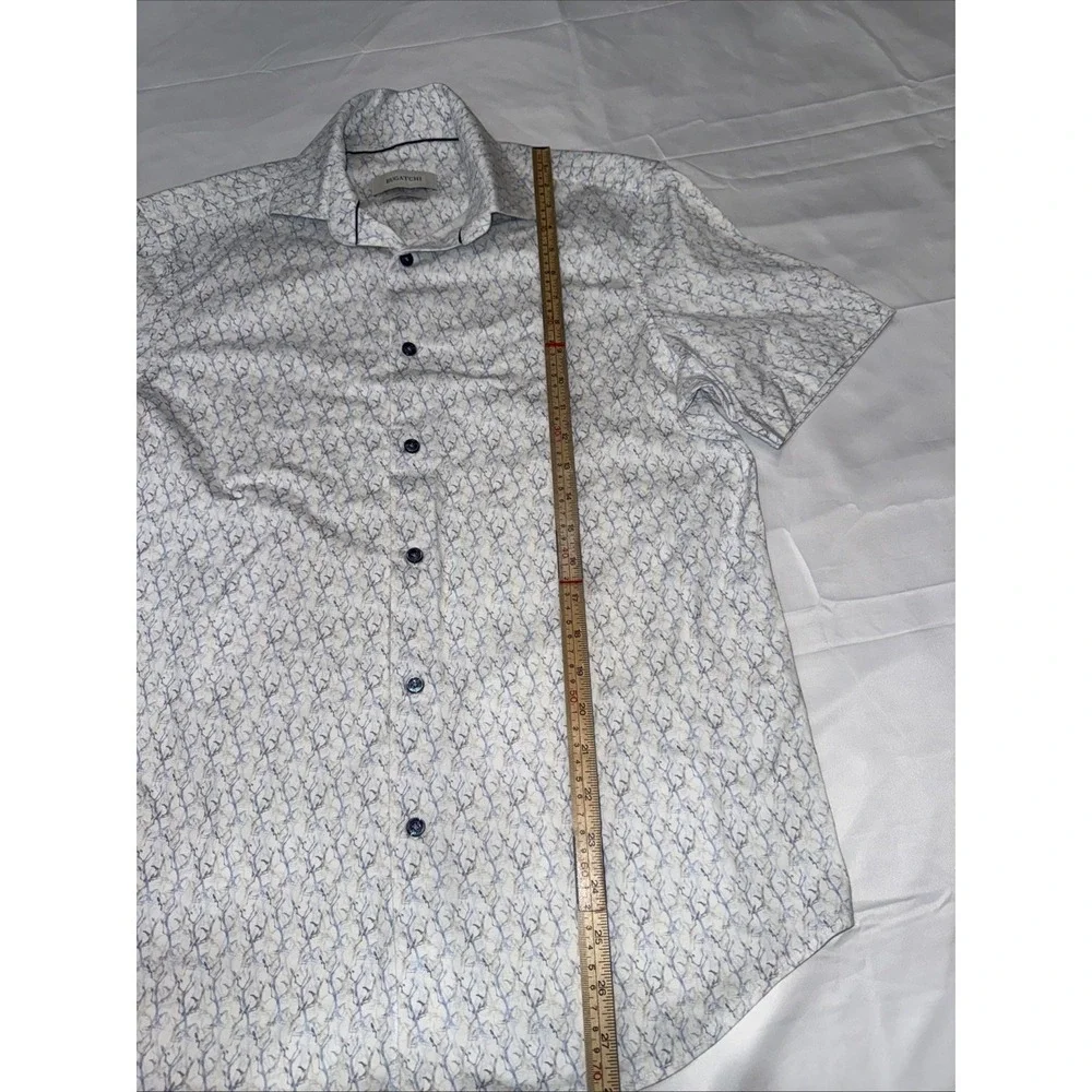Bugatchi short-sleeved 8 Way Stretch double-mercerized Sz M Performance Grey